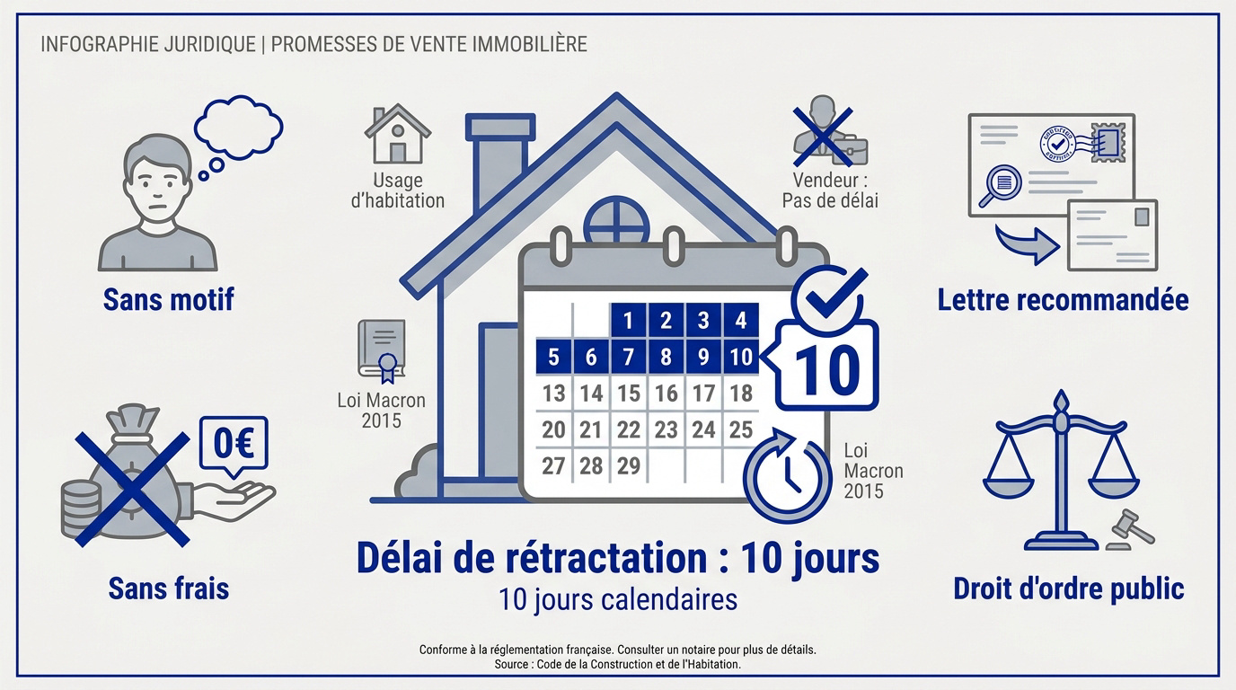 Illustration du délai de rétractation de 10 jours pour un achat immobilier