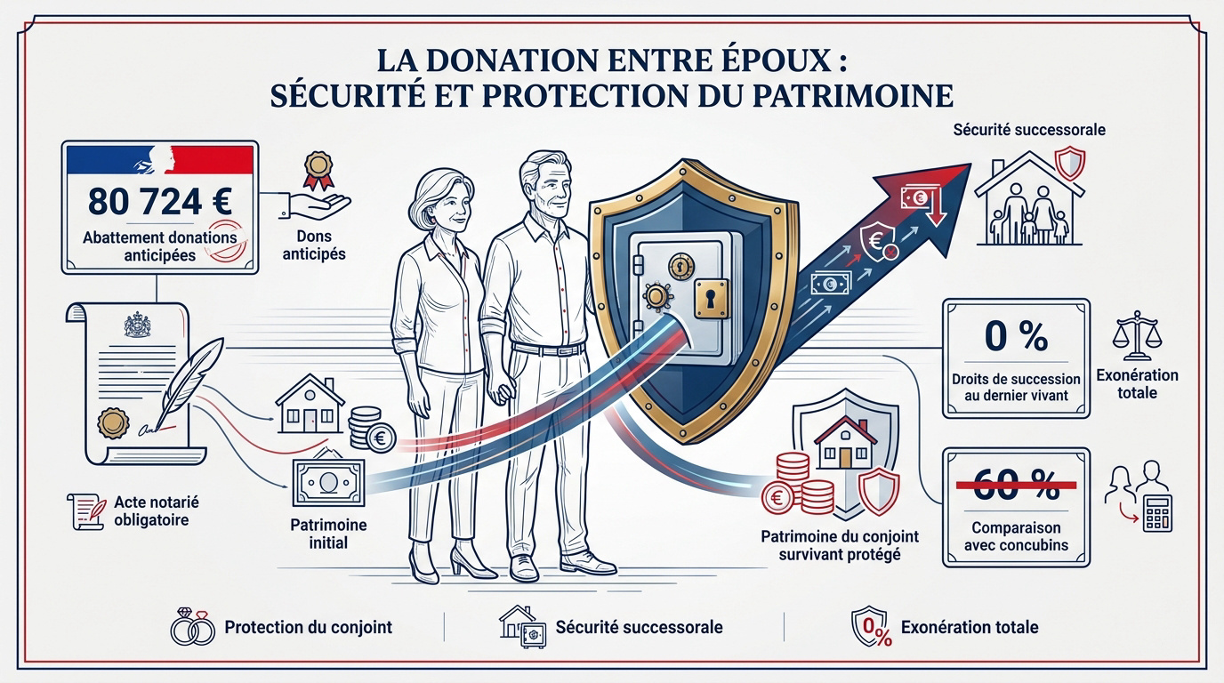 Couple âgé discutant de la protection de leur patrimoine avec un notaire