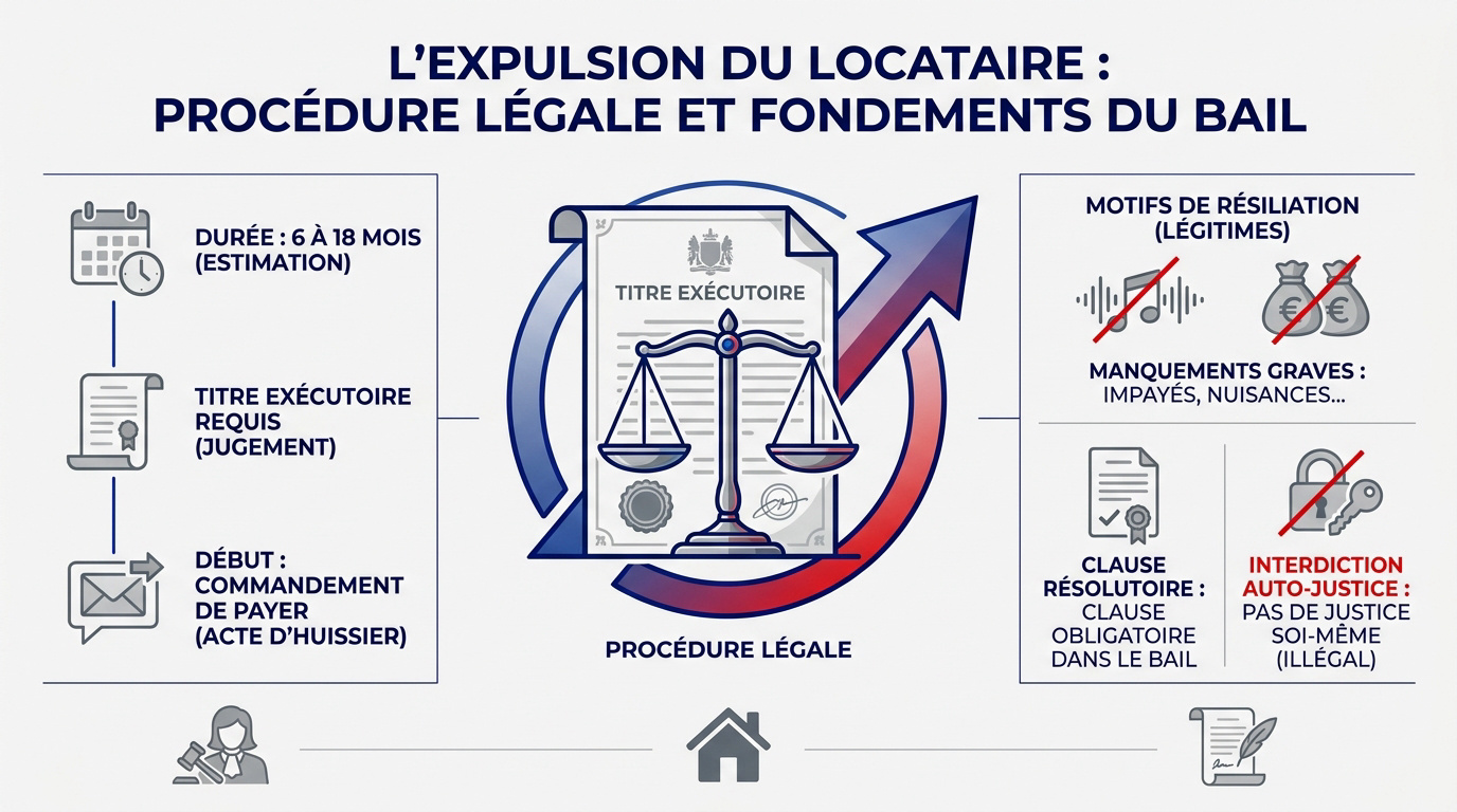 Procédure légale d'expulsion d'un locataire et documents juridiques