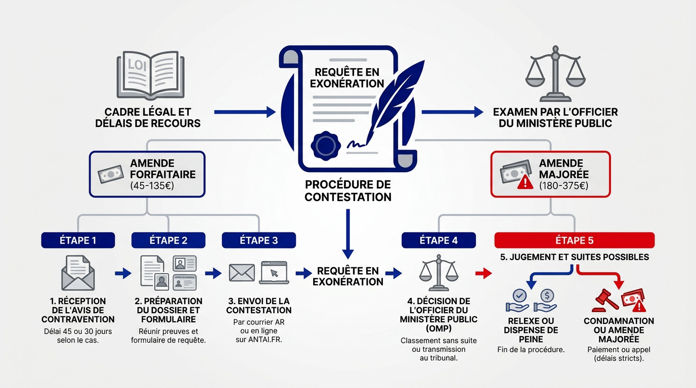Formulaire de requête en exonération pour contester une amende routière