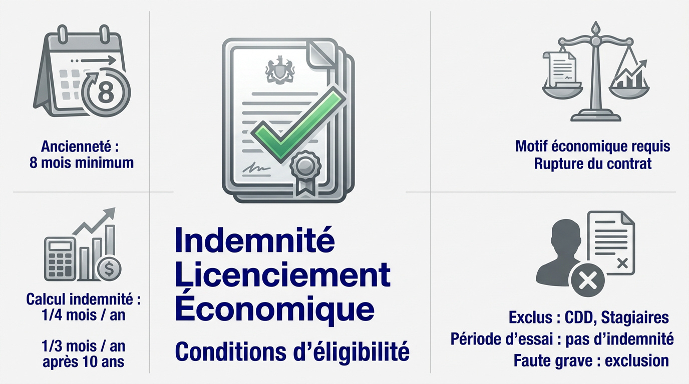 Calcul des indemnités de licenciement économique pour un salarié en CDI